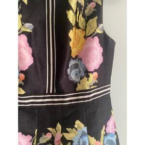 Payal Pratap Black Floral Crossstitch Dress Size 6